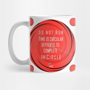 CLOCK CIRCULAR RED/W Mug